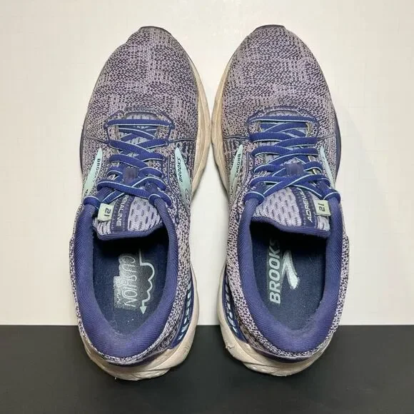 Womens BROOKS Adrenaline GTS 21 Purple Running Shoes / Size 8 Medium - Picture 5 of 9